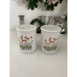 Takashi Ceramic Salt and Pepper Shakers‎ Orange Flowers